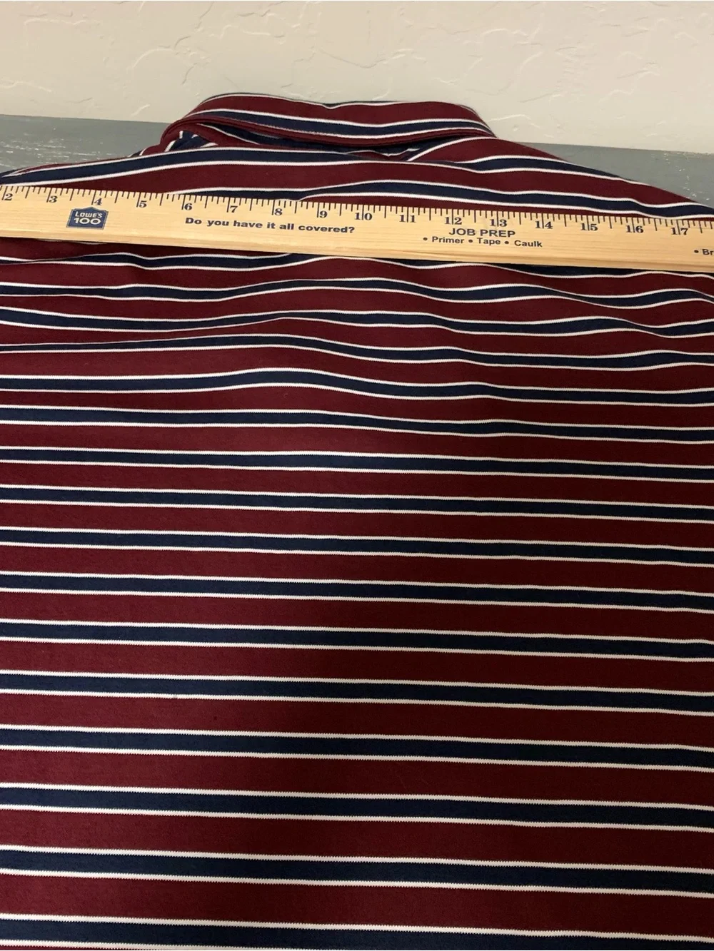 Ralph Lauren Burgundy, Navy & White Striped Polo Shirt size XL